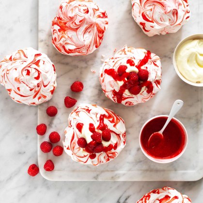 Rosewater and Raspberry Meringues