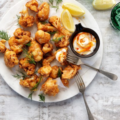 Spicy Fried Cauliflower Bites with Chilli Mayonnaise