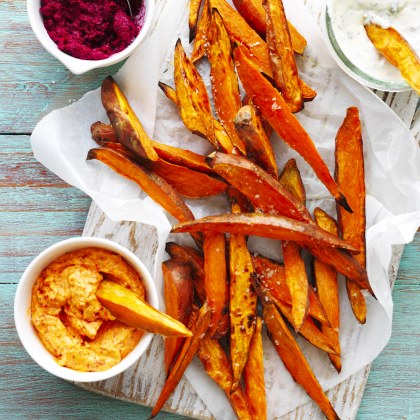 Sweet Potato Wedges with Dips