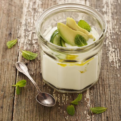 Yoghurt with Avocado, Cucumber and Mint