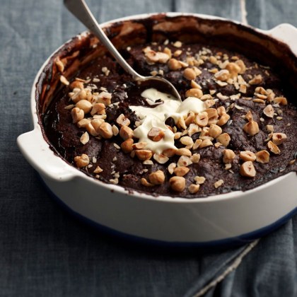Self-Saucing Chocolate Hazelnut Pudding