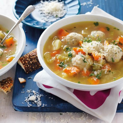 Veggie and Chicken Meatball Soup