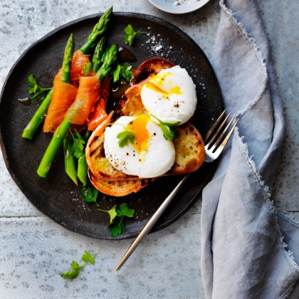 Poached Egg with Asparagus Dippers