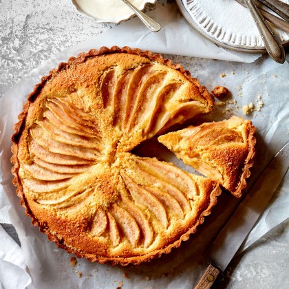 Golden Pear Frangipane Tart with Quick Pastry