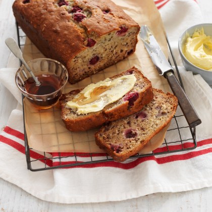 Banana, Raspberry & Coconut Bread