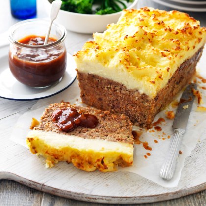 Meatloaf with Cheesy Mashed Potato Topping
