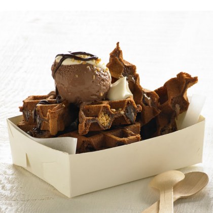 Milk Chocolate and Peanut Butter Waffle