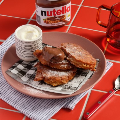 Carrot Cake Fritters with Nutella