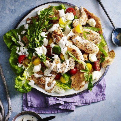 Fattoush and Chicken Warm Salad