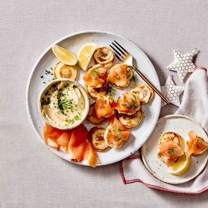 Salmon Blinis with Whipped Butter