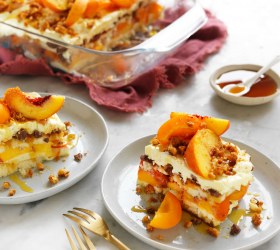 Apricot and Peach Cheesecake Lasagne