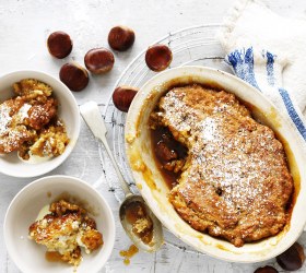 Chestnut and Golden Syrup Pudding