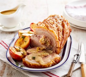 Crispy Rolled Pork with Easy Herb Stuffing