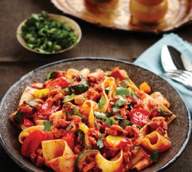 Chorizo and Veg Ragout with Parpardelle Pasta
