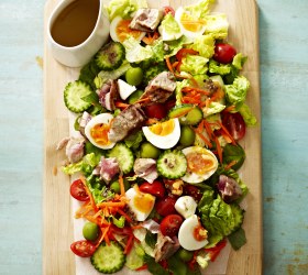 Tuna and Egg Chopped Salad with Anchovy Dressing