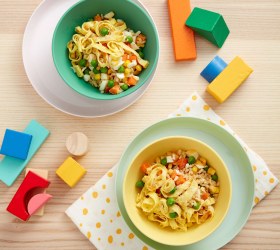 Egg Worm Noodles with Simple Fried Rice