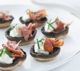 Baked Mushrooms with Prosciutto