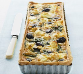 Spinach, Olive and Pine Nut Tart
