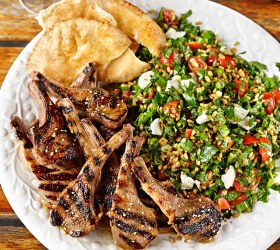 Za'atar Crusted Lamb Cutlets with Freekeh Tabbouleh