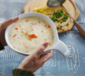 Chowder with Smoked Cod and Streaky Bacon