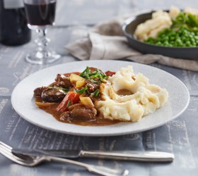 Braised Beef and Beer with White Bean Mash