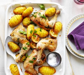 Roast Chicken with Hasselback Potatoes
