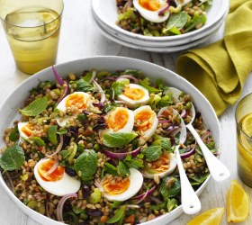 Fresh Freekeh Salad with Eggs