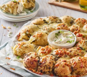 Garlic and Herb Monkey Bread with Hot Cheesy Dip