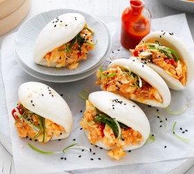 Kimchi and Cheese Egg Salad Baos