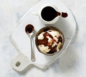 Vanilla Ice Cream and Hot Chocolate Sauce
