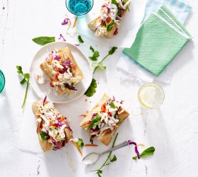 Asian Style Chicken and Slaw Baguettes