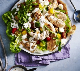 Fattoush and Chicken Warm Salad