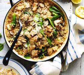 Oven-Baked Chicken and Mushroom Risotto