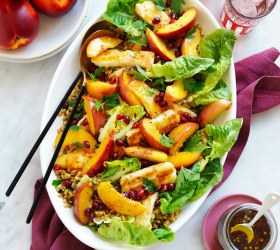 Middle Eastern-style Nectarine, Haloumi and Freekeh Salad