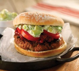 Lamb Burger with Avocado and Chilli Jam