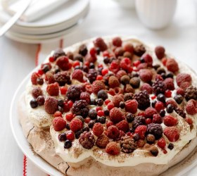 Mixed Berry & Chocolate Mousse Pavlova
