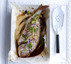 Soy-baked Whole Snapper