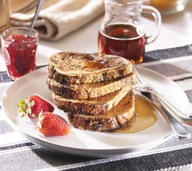French Toast with Jam and Maple Syrup