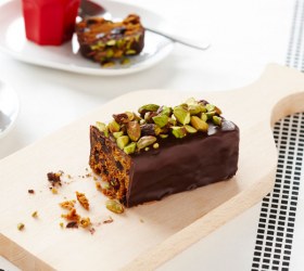 Chocolate and pistachio Christmas Cake Log