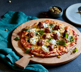 Moroccan Lamb, Yoghurt, Pistachio and Mint Pizza