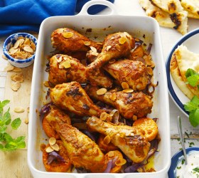 Tikka Chicken Drumstick Tray Bake with Yoghurt & Mint