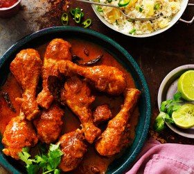 Tikka Masala Chicken Drumsticks with Pineapple and Coconut Rice