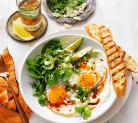 Turkish Eggs with Yoghurt and Herb Salad