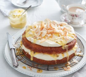 Vanilla Layer Cake with Passionfruit Curd