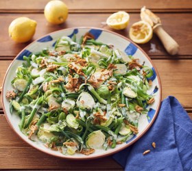 Lemony Sprout Salad with Maple Almonds