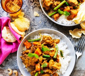 Beef Korma with Pumpkin and Beans