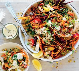 Carrot, tomato and chicken quinoa salad