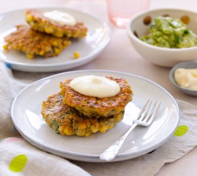 Sweetcorn Fritters with Avocado Smash