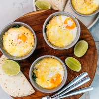 Baked Eggs with Jalapeno White Sauce