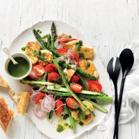 Asparagus, Tomato & Haloumi Salad